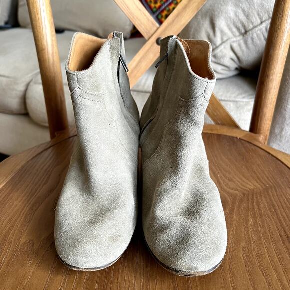 Isabel Marant Dicker Suede Ankle Boots Booties Size 36 Tan Western - Picture 4 of 10